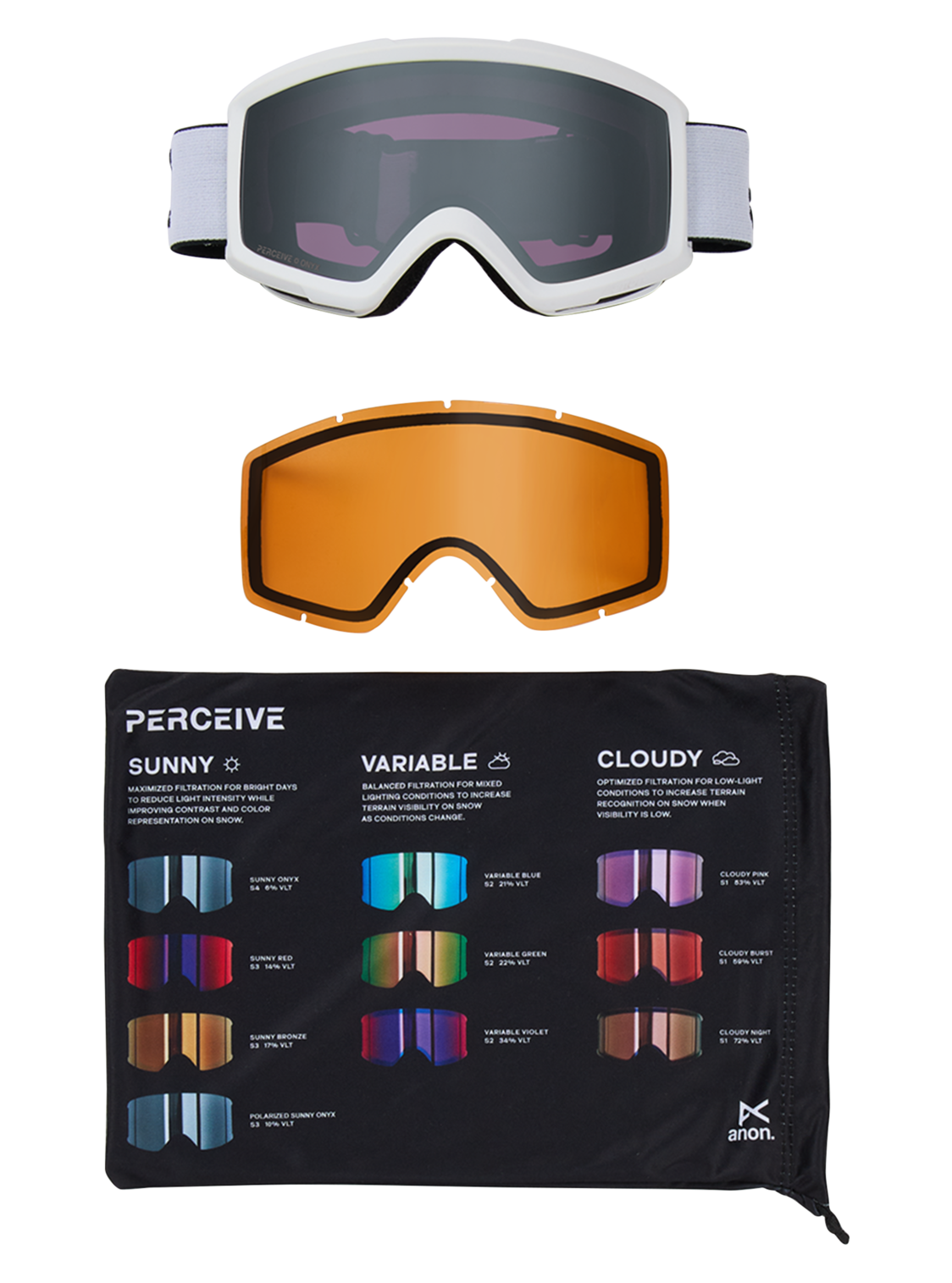 Anon Helix 2.0 Perceive Low Bridge Goggles + Bonus Lens