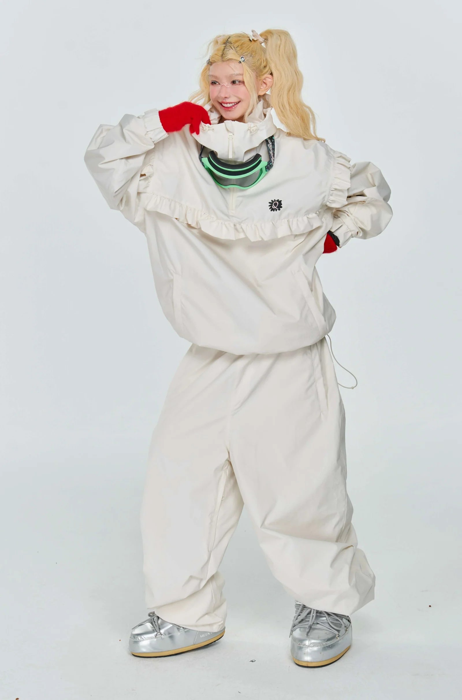 QLEO Lace Trim Snow Pant