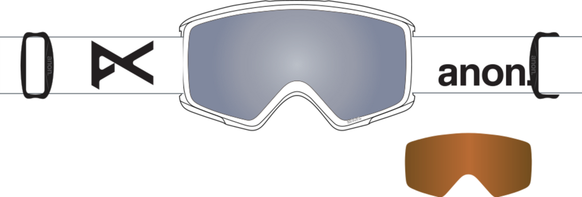 Helix 2.0 Goggles + Bonus Lens White Silver