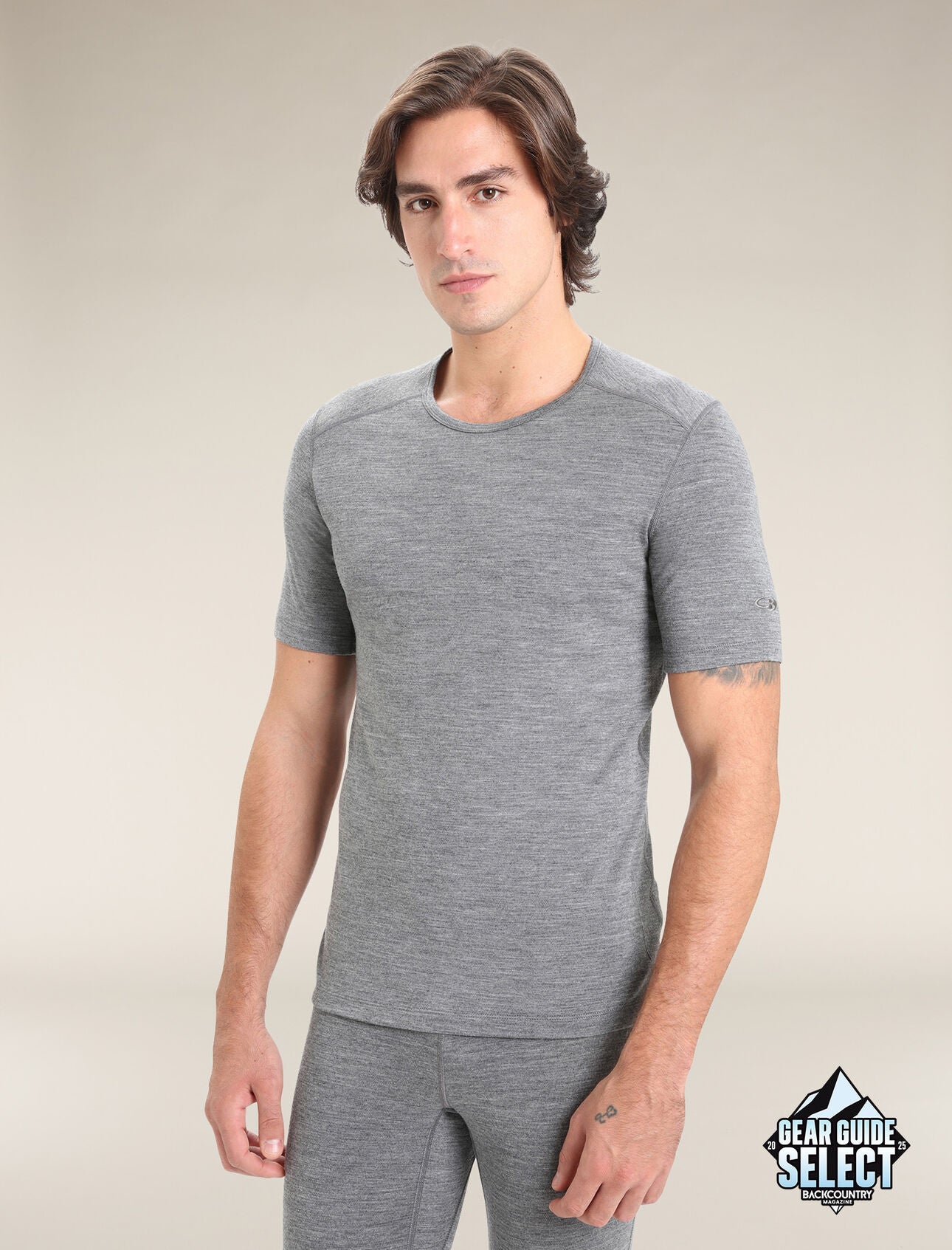 Icebreaker 200 Oasis Short Sleeve Crew grey thermal t short merino