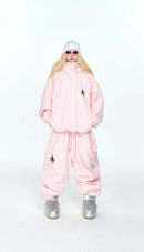 QLEO Pink Checkered Snow Pant