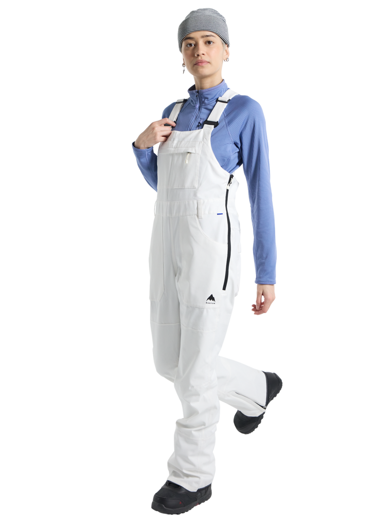 burton white womens bib pant