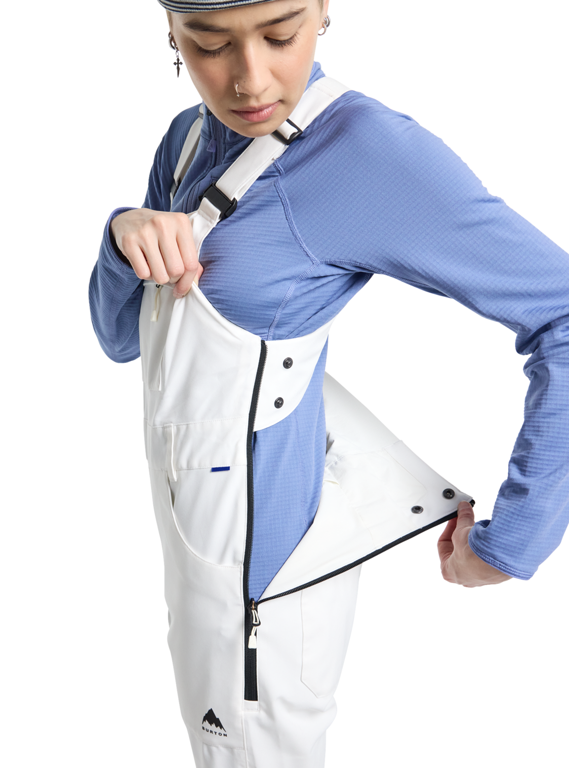 burton white womens bib pant