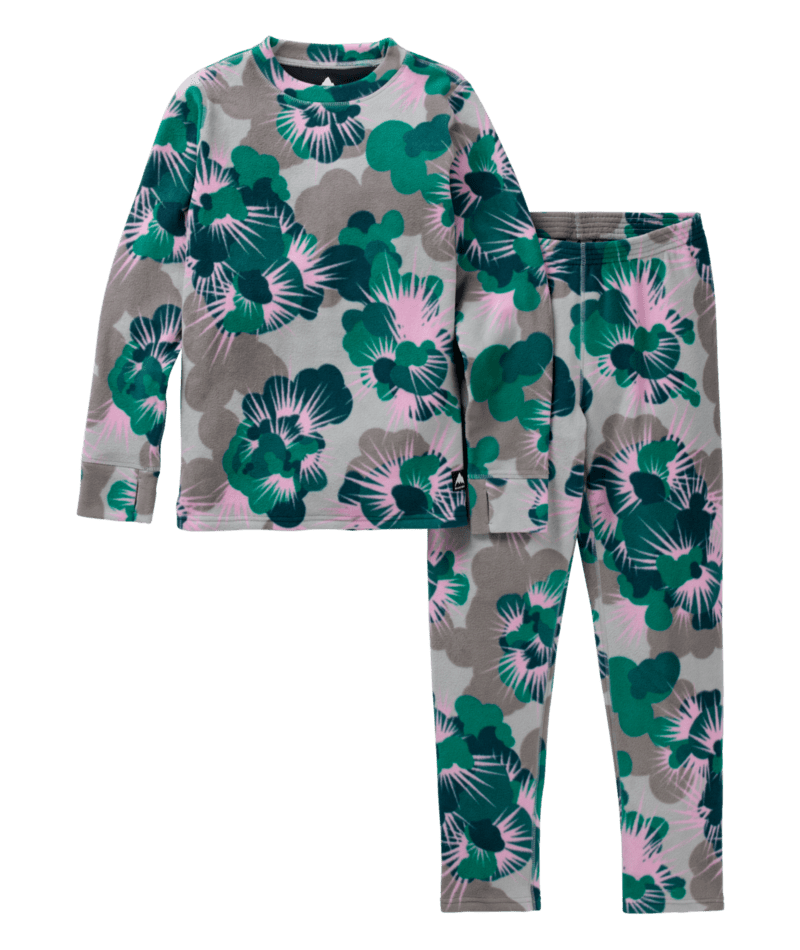 Burton Heavyweight Fleece Kids Thermal Set pyjamas layers ski snowboard colourful