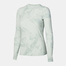 Le Bent Fractal Womens Lightweight Crew thermal white pattern merino bamboo