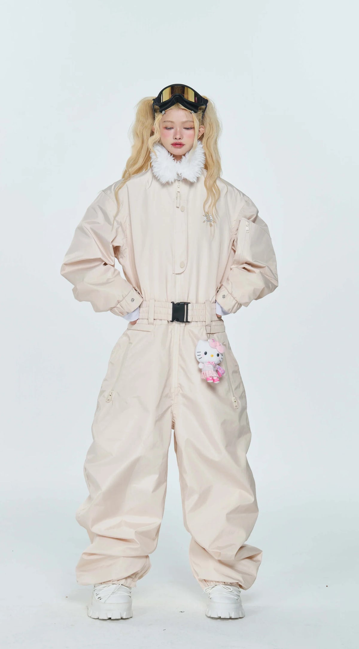 QLEO Fur Collar Suit