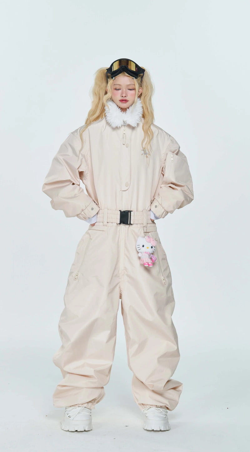 QLEO Fur Collar Suit