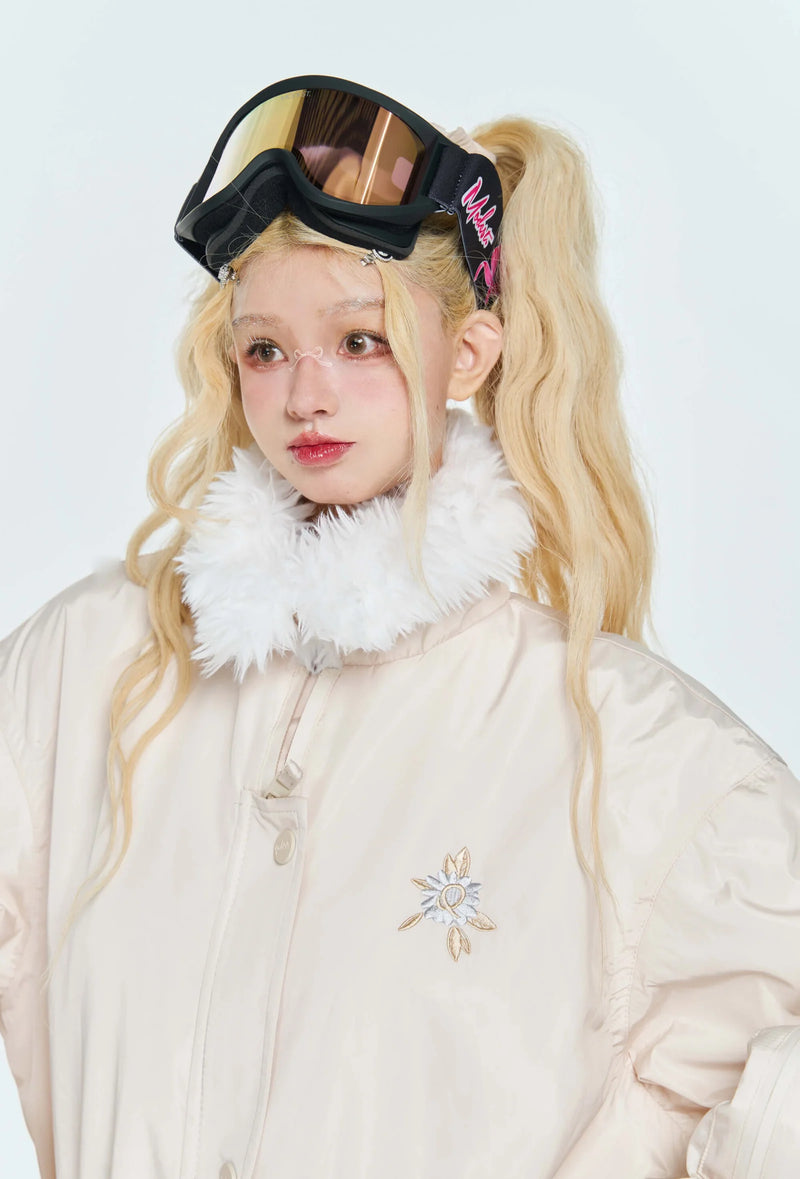 QLEO Fur Collar Suit