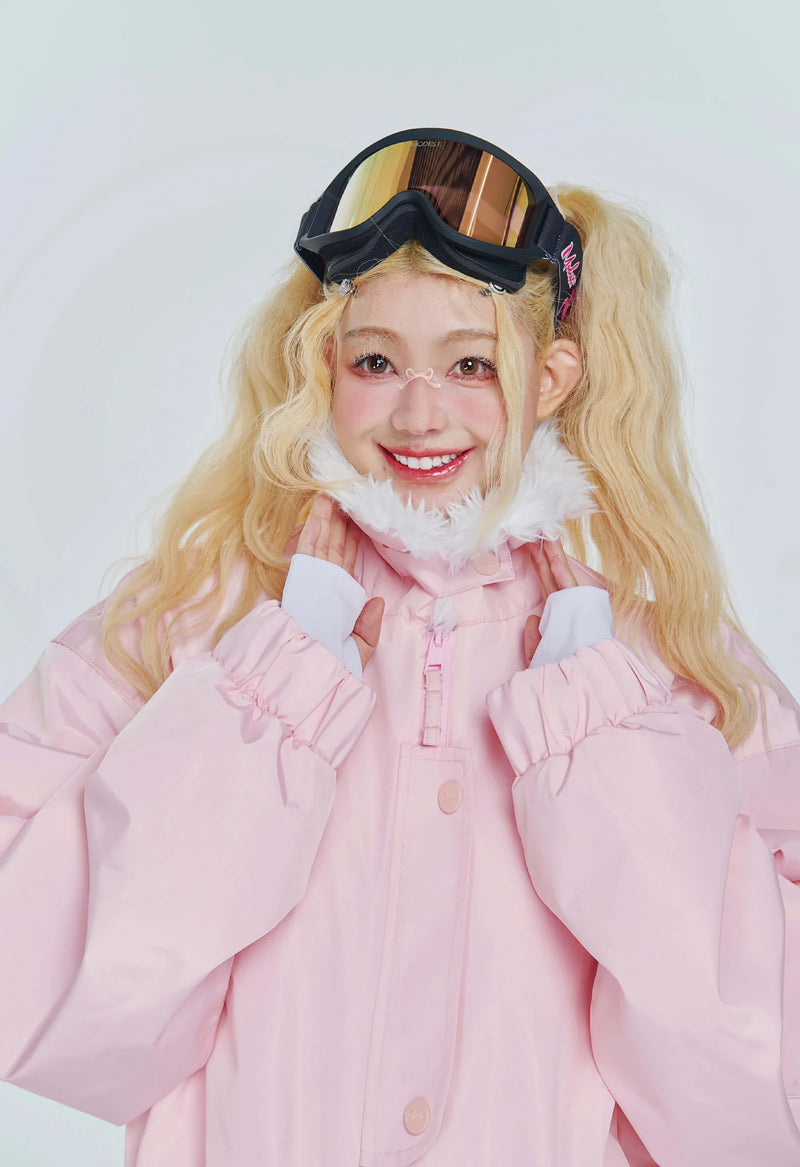 QLEO Fur Collar Suit
