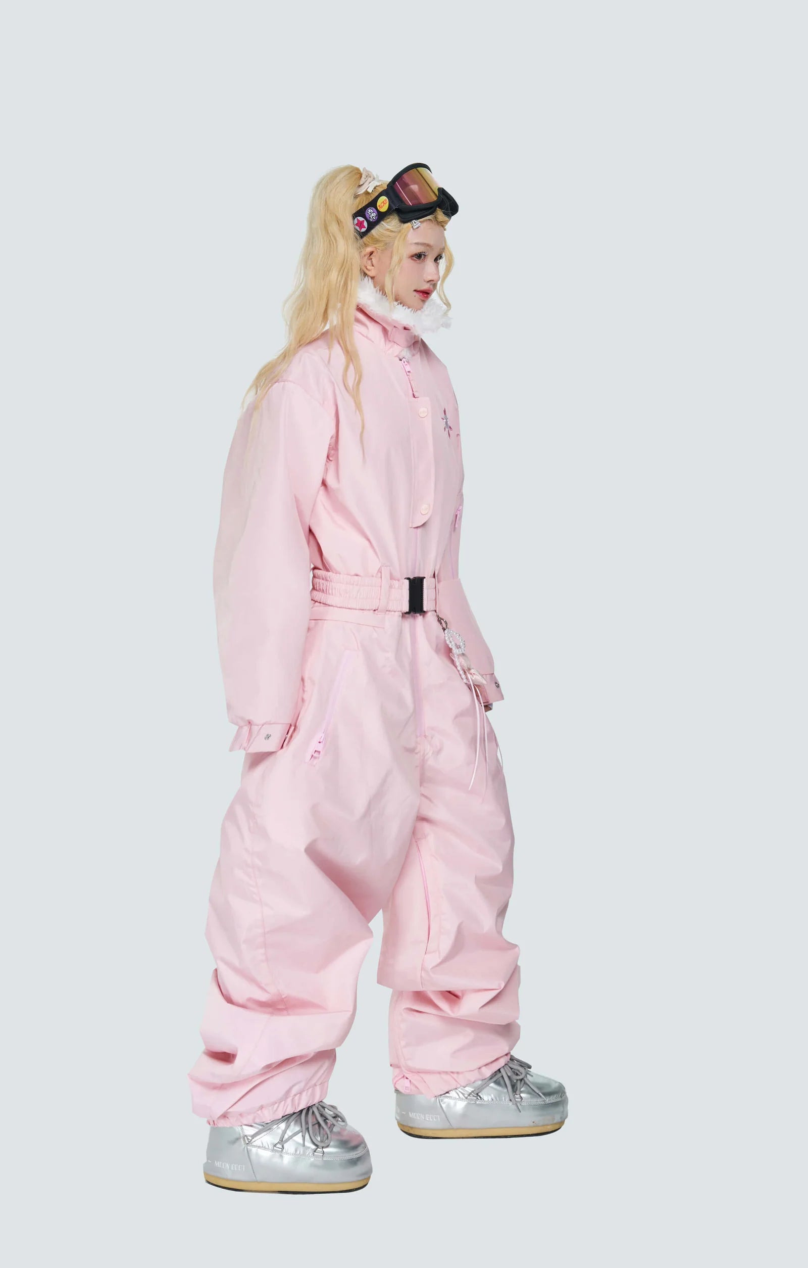 QLEO Fur Collar Suit