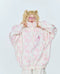 QLEO Bow Tie Fur Collar Hoodie