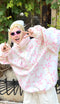 QLEO Bow Tie Fur Collar Hoodie