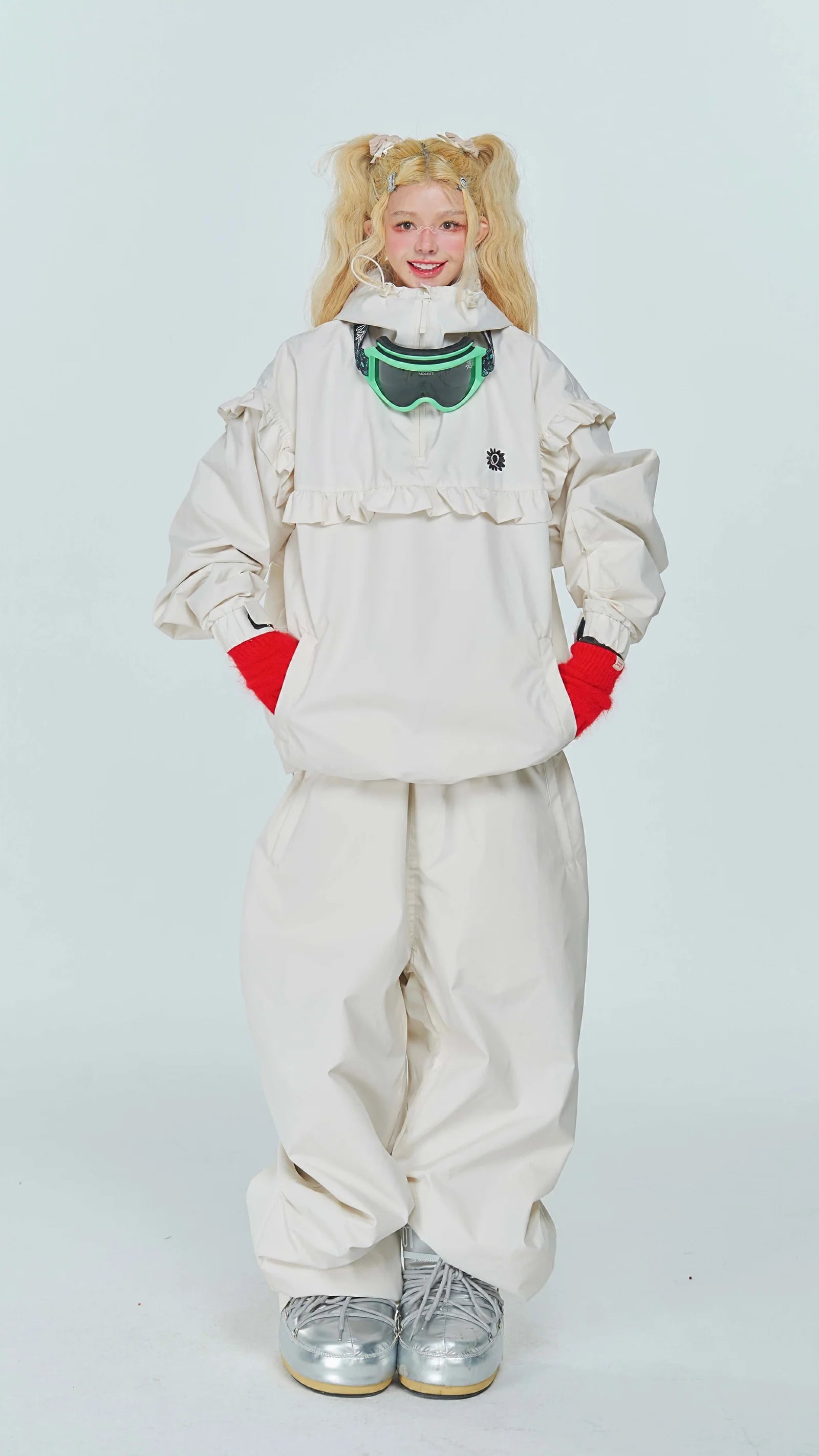 QLEO Lace Trim Snow Pant