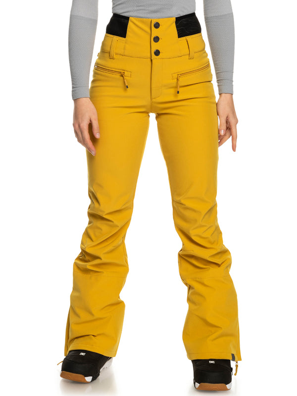 Roxy Rising HIgh Womens Pant 2023 yellow honey dijon mustard skinny ski snowboard pant