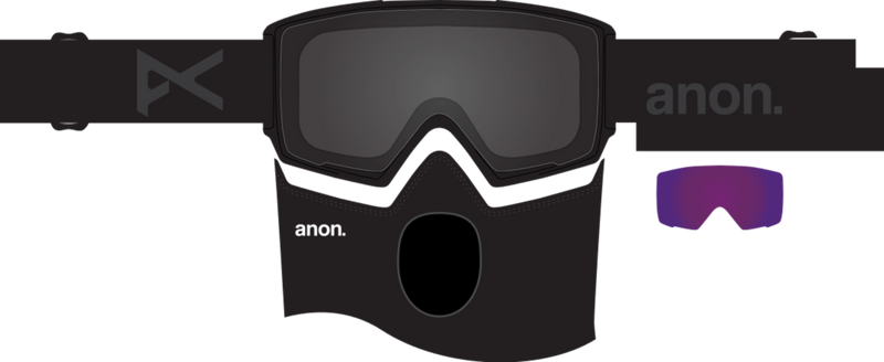 Anon M3 Goggles + Bonus Lens + MFI Face Mask Ski Snowboard Magnetic Snow