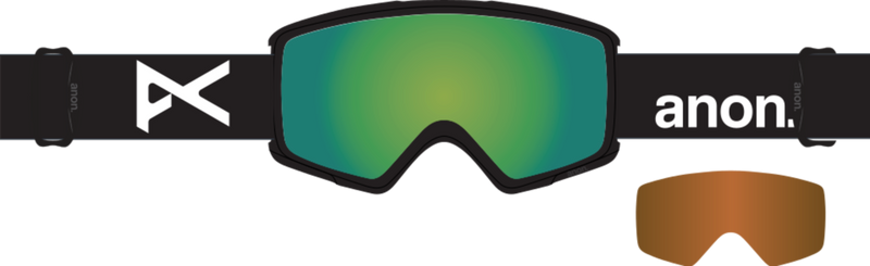 Anon Helix 2.0 Goggles + Bonus Lens Green Black