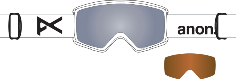 Helix 2.0 Goggles + Bonus Lens White Silver