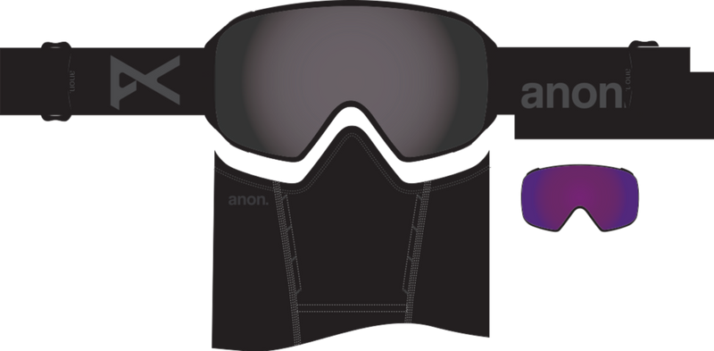 Anon M4 Cylindrical Goggles + Bonus Lens + MFI Face Mask Snowboarding Skiing magnetic