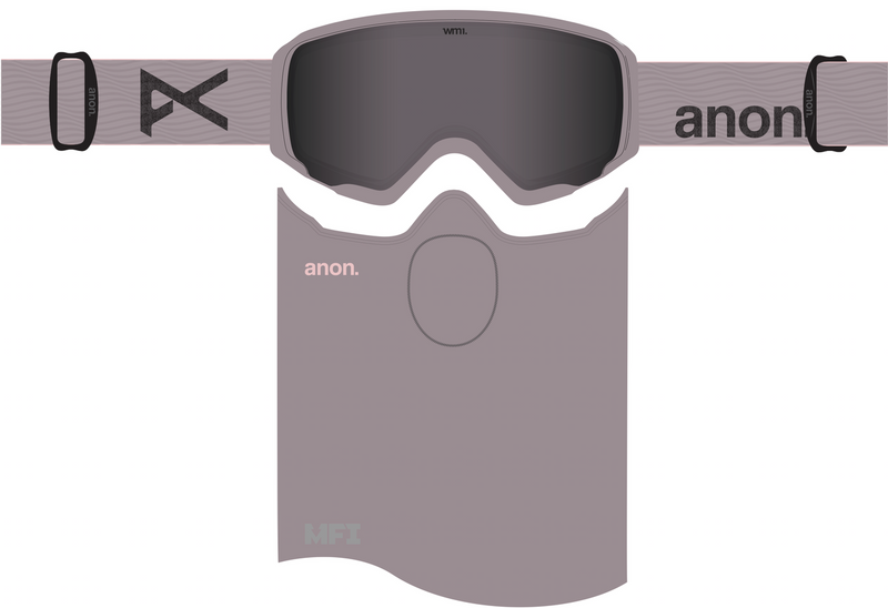 Anon WM1 Low Bridge Fit Goggles + Bonus Lens + MFI Face Mask Womens Magnetic ski snowboard goggles