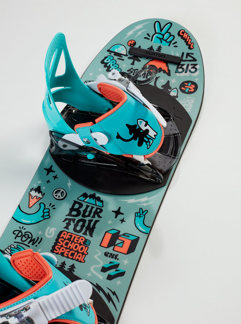 Burton Kids After School Special Snowboard 2024 Bindings Gromits babies children SNowboarding toddler