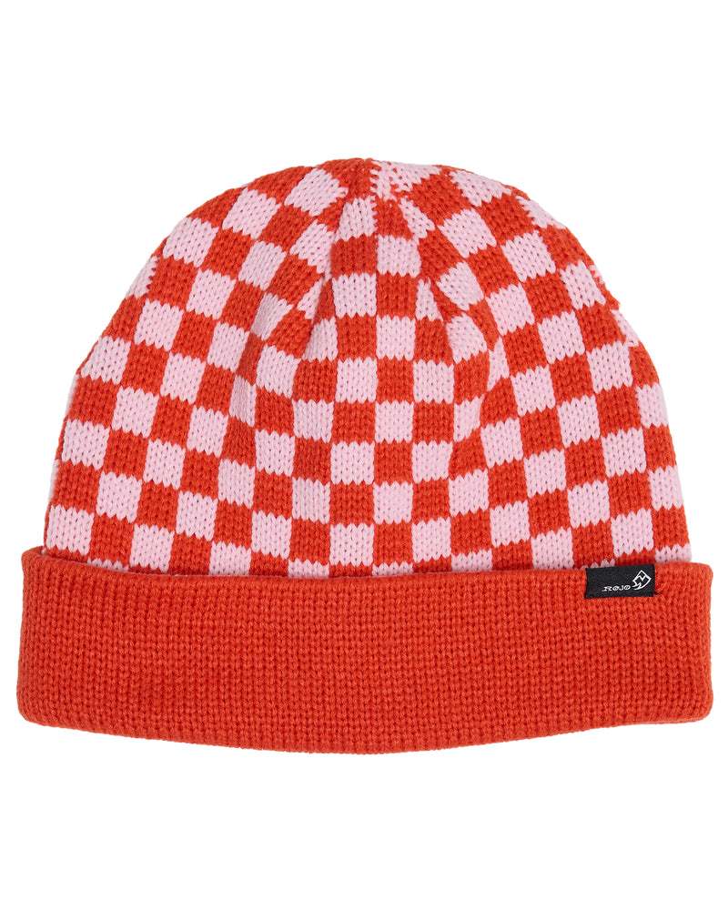 Rojo Cozy Check Beanie
