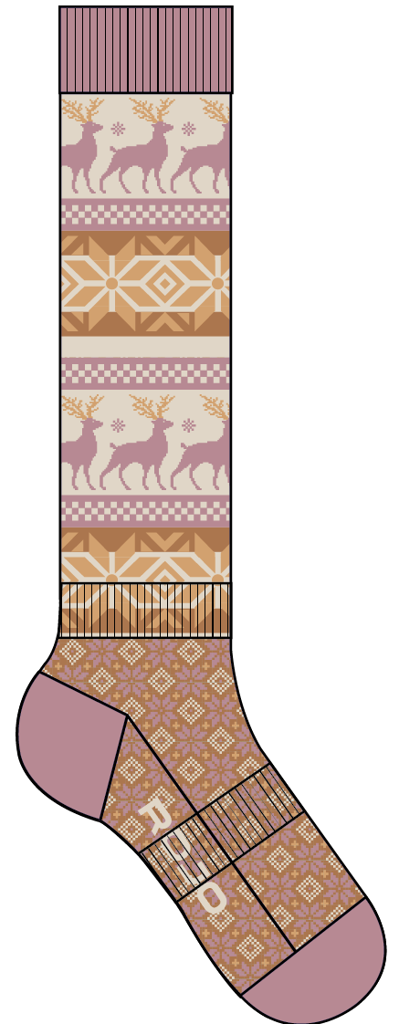 Rojo Nordic Snowflake Kids Sock