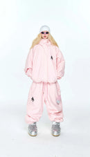 QLEO Pink Checkered Snow Jacket