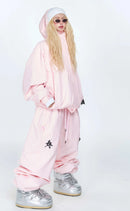 QLEO Pink Checkered Snow Jacket