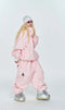 QLEO Pink Checkered Snow Jacket