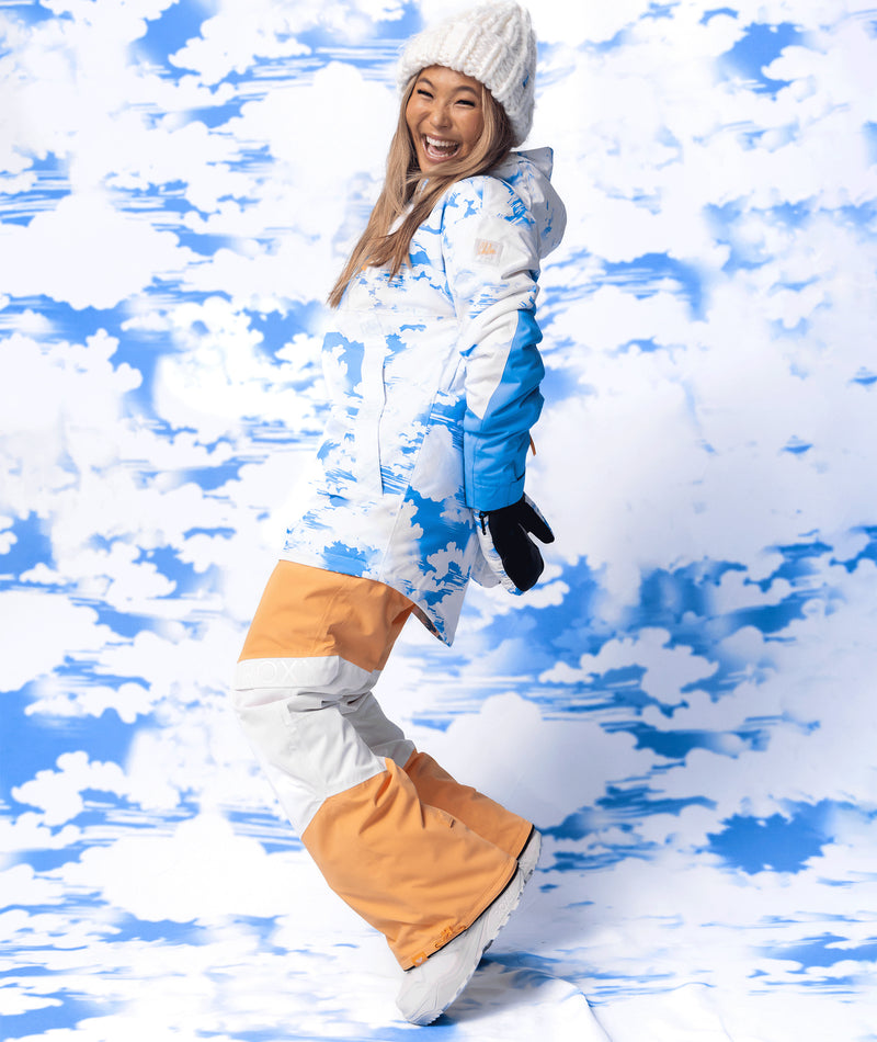 Roxy Chloe Kim Womens Jacket Azure Blue Clouds