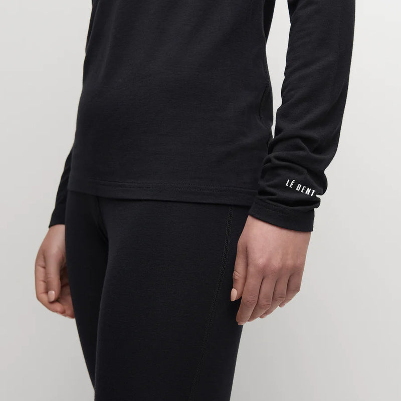 Le Bent Womens 200 Crew Top Le Bent Womens 200 Crew Top merino ladies girls bamboo layering thermal travel ski snow snowboarding lightweight no stink sweat very warm